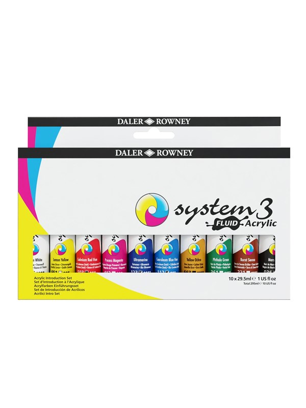 Daler-Rowney System3 Fluid Acrylic Introduction Set 10x29.5 ml