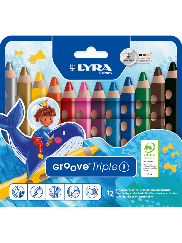 Lyra Kleurpotloden 3-in-1 Groove 12 Stuks Multicolor