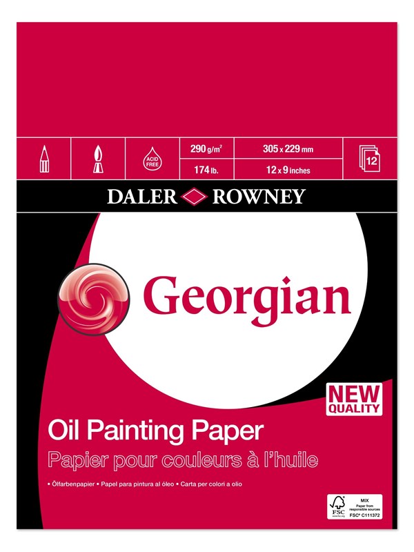 Daler-Rowney Georgian Oil Paper Pads 12 Sheets 290G 12x9"