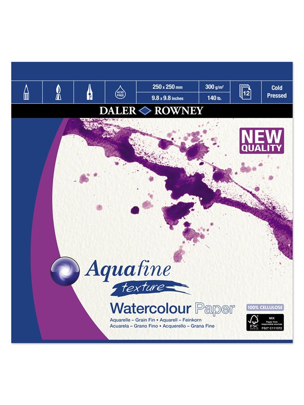 Daler-Rowney Aquafine CP Pad 12 Sheets 300G 25x25 cm