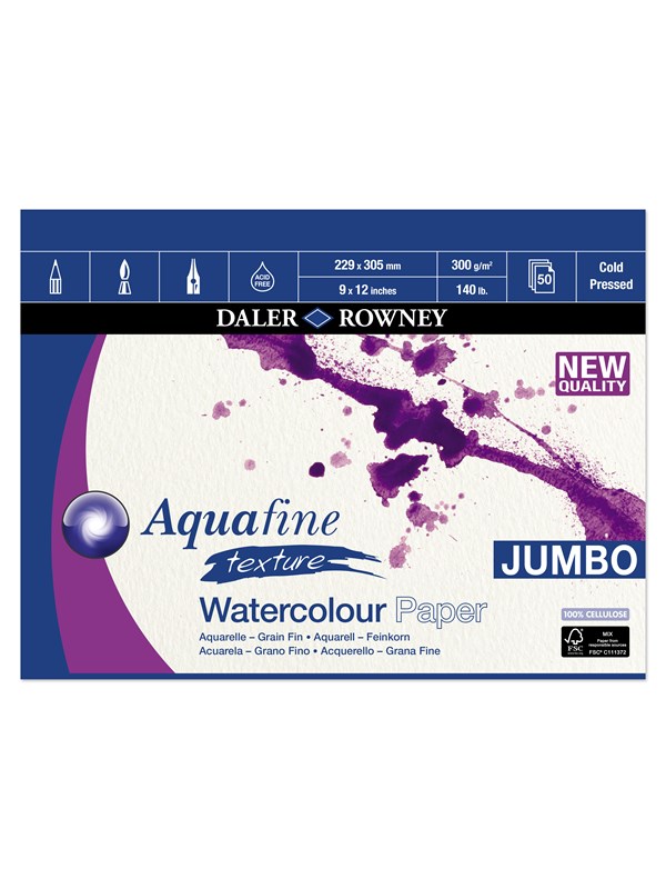 Daler-Rowney Aquafine CP Pad 50 Sheets 300G 12x9"
