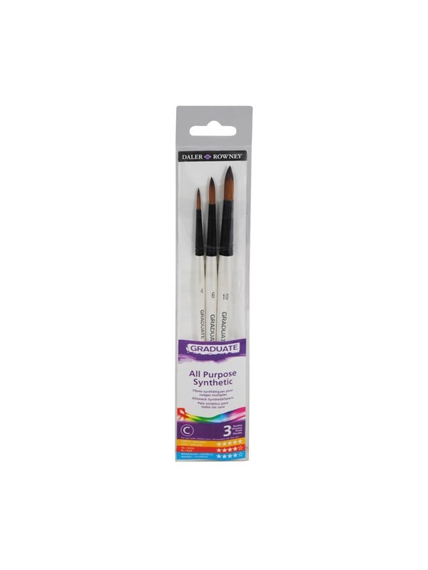 Daler-Rowney Graduate Synthetic Round Brush Set 3 pcs
