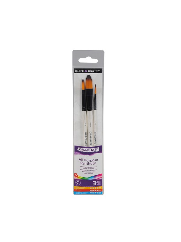 Daler-Rowney Graduate Synthetic Watercolour Brush Set 3 pcs