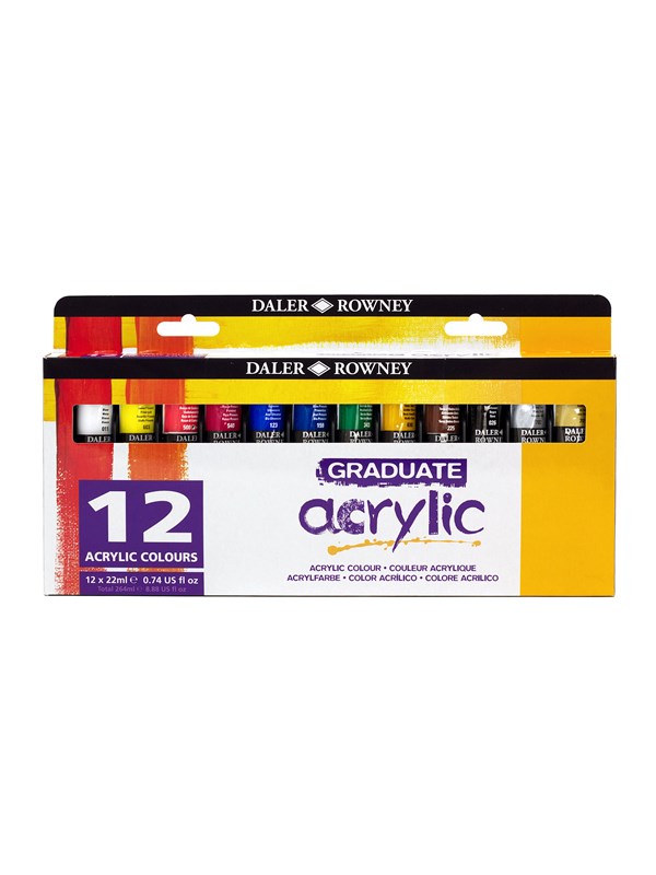 Daler-Rowney Graduate Acrylic Colour Set 12 x 22 ml.