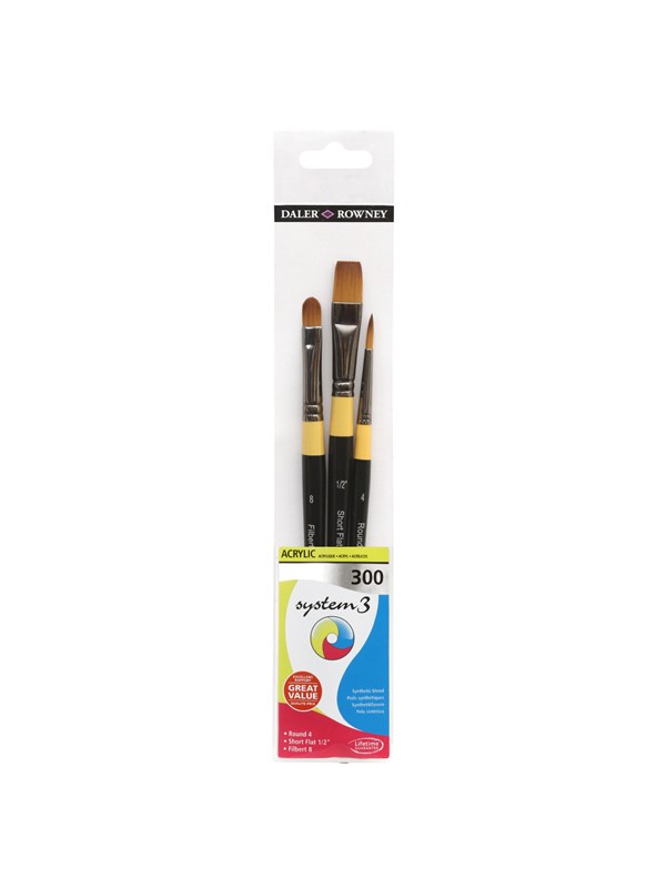 Daler-Rowney System3 Synthetische Penselen 300 - 3 Pack