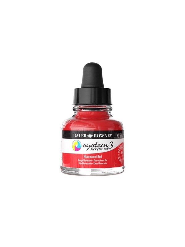 Daler-Rowney System3 Ink 29.5 ml Fluorescent Red