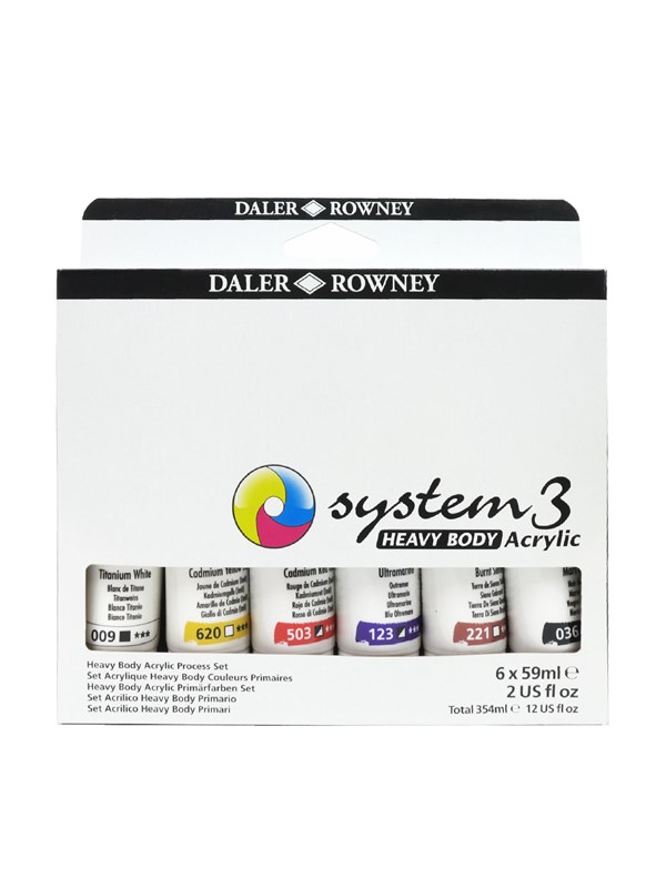 Daler-Rowney System3 Heavy Body Acrylic Primary Set 6x59 ml