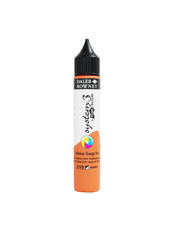 Daler-Rowney System3 Fluid Acrylic 29.5 ml Cadmium Orange Hue