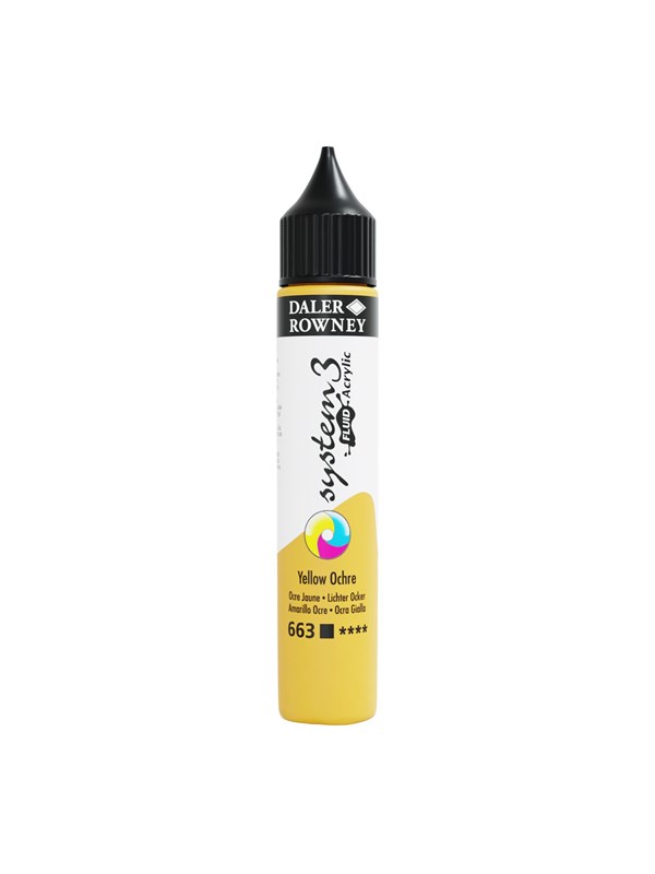Daler-Rowney System3 Fluid Acrylic 29.5 ml Yellow Ochre