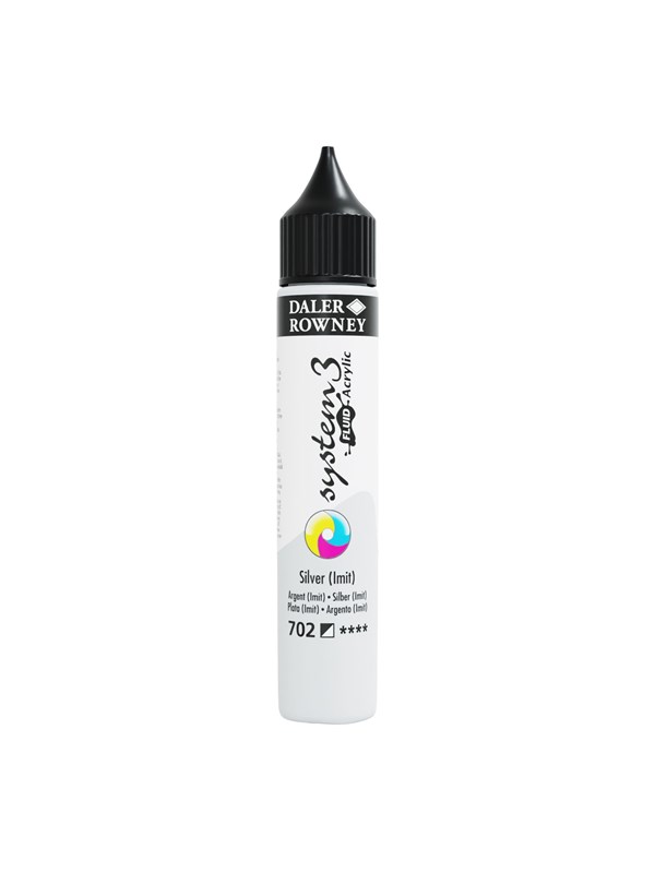 Daler-Rowney System3 Fluid Acrylic 29.5 ml Silver Imit