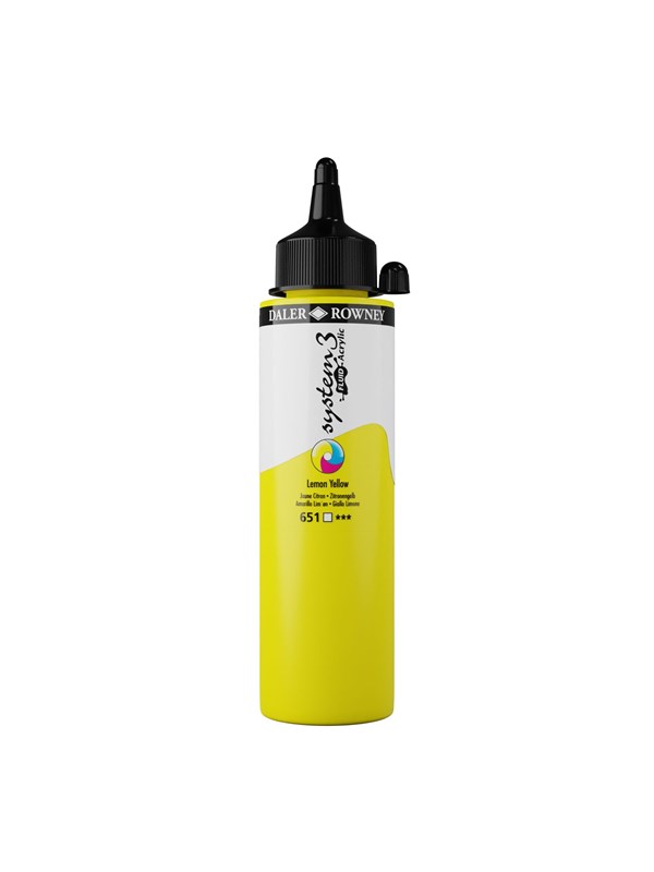 Daler-Rowney System3 Fluid Acrylic 250 ml Lemon Yellow
