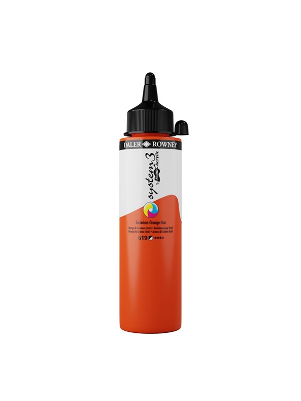 Daler-Rowney System3 Fluid Acrylic 250 ml Cadmium Orange Hue