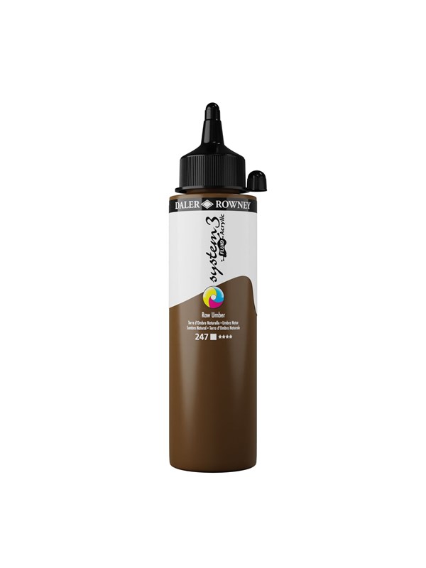 Daler-Rowney System3 Fluid Acrylic 250 ml Raw Umber