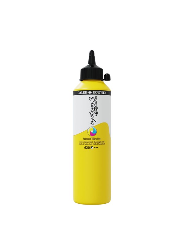 Daler-Rowney System3 Fluid Acrylic 500 ml Cadmium Yellow Hue