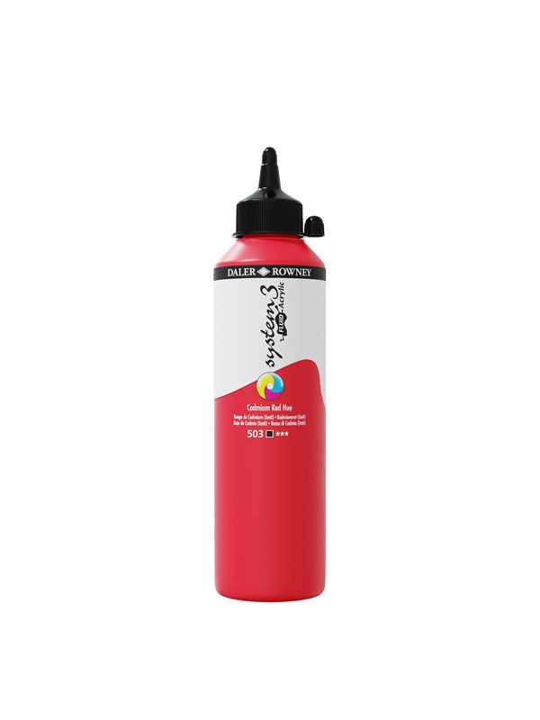 Daler-Rowney System3 Fluid Acrylic 500 ml Cadmium Red Hue