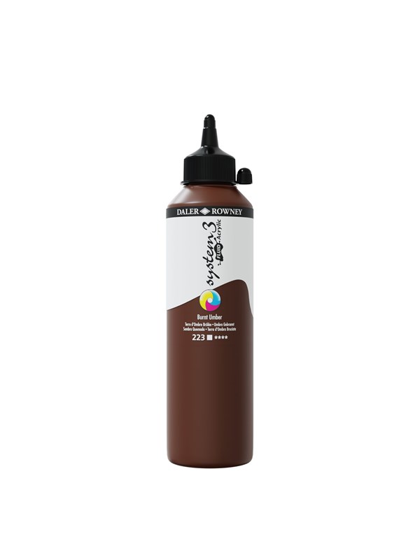 Daler-Rowney System3 Fluid Acrylic 500 ml Burnt Umber