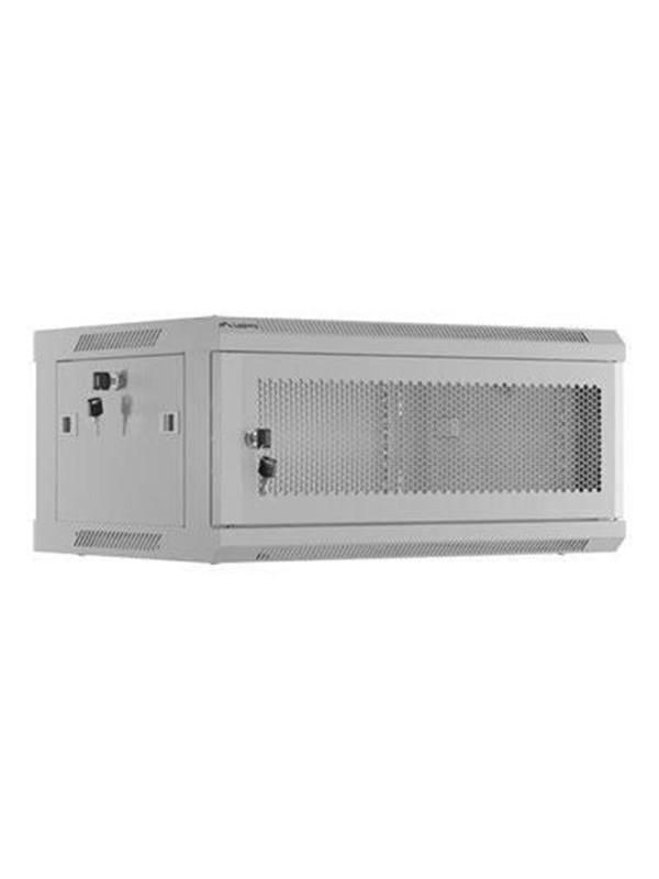 Lanberg - 19 Inch Wandrack - 4U - 600 x 450 mm - Geperforeerde Deur - Grijs - Zelfmontage Rackkast