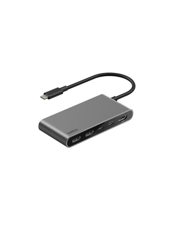 Belkin Connect 5-in-1 USB-C Hub – 4K 60Hz HDMI – 100W Power Delivery – 2x USB-C en 2x USB-A – Grijs