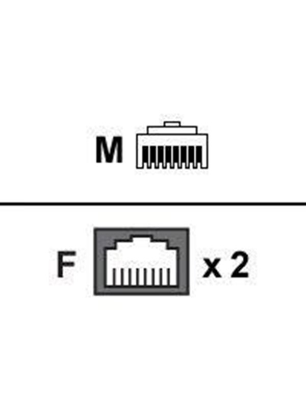 EFB NORDIC EFB-Elektronik T-Adapter - network splitter - 15 cm - grey RAL 7035 - Grijs - 0.1m