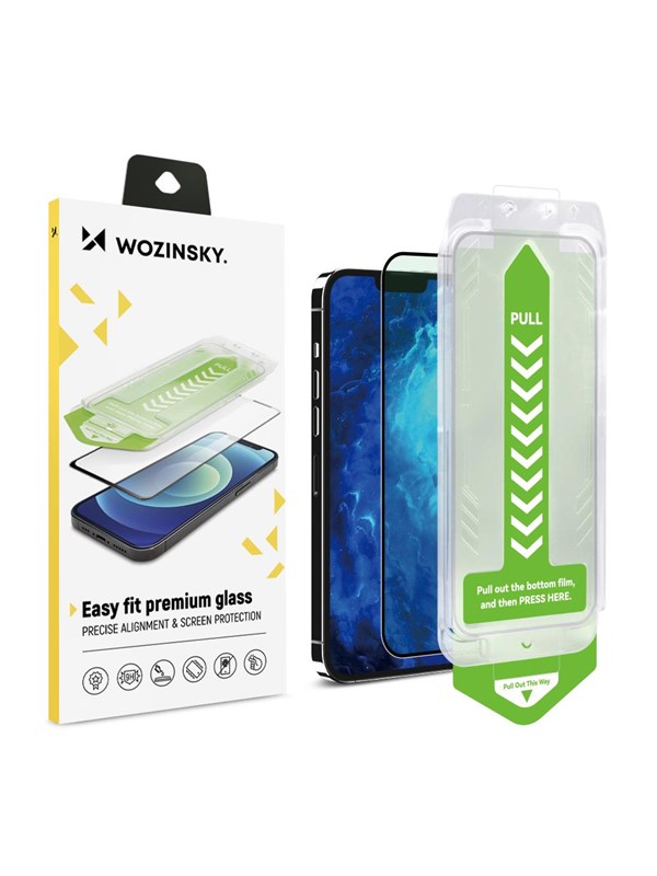 Wozinsky 9H tempered glass with mounting frame for iPhone 14 Pro Max Premium Glass - black