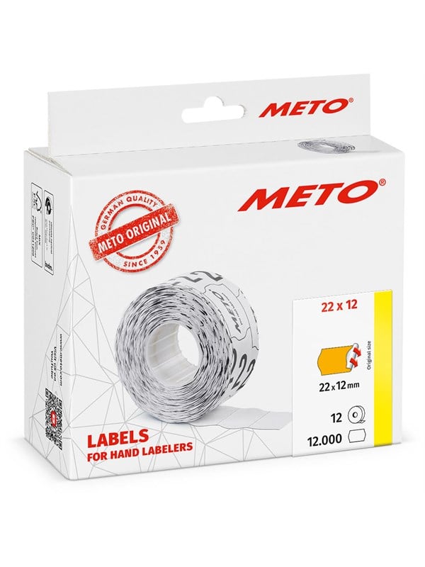METO Price labels 22x12 flour orange 12 rls/1000
