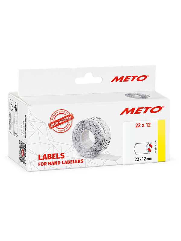 METO Price labels 22x12 white 6 rls/1000