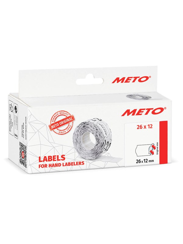 METO Price labels 26x12 white 6 rls/1000