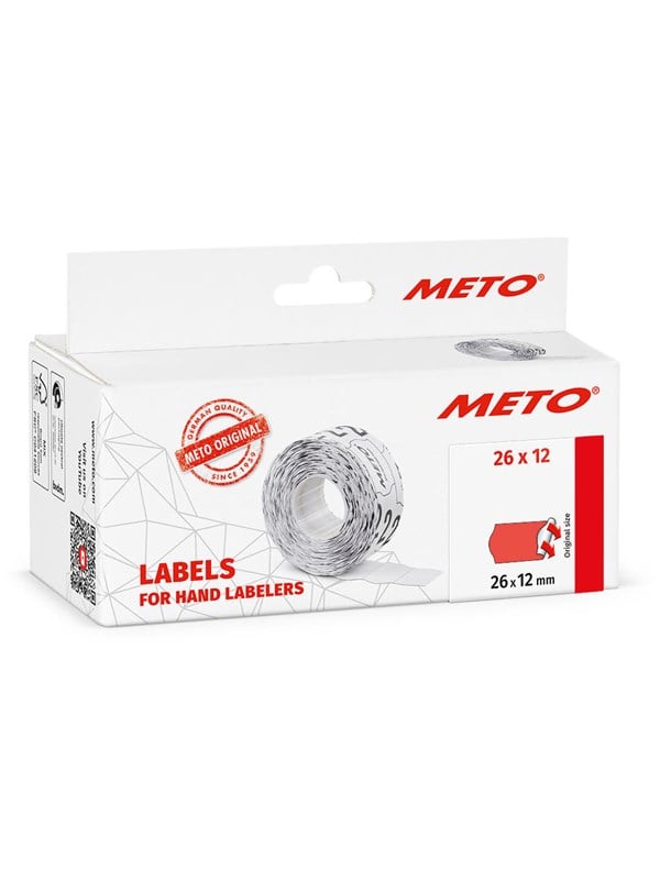 METO Price labels 26x12 flour red 6 rls/1000
