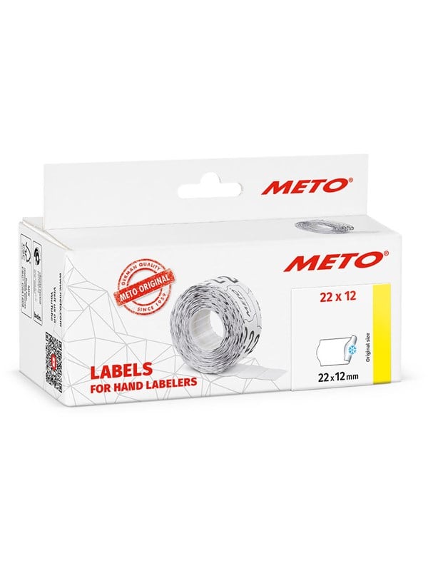 METO Price labels 22x12 white deep freeze 6 rls/1000