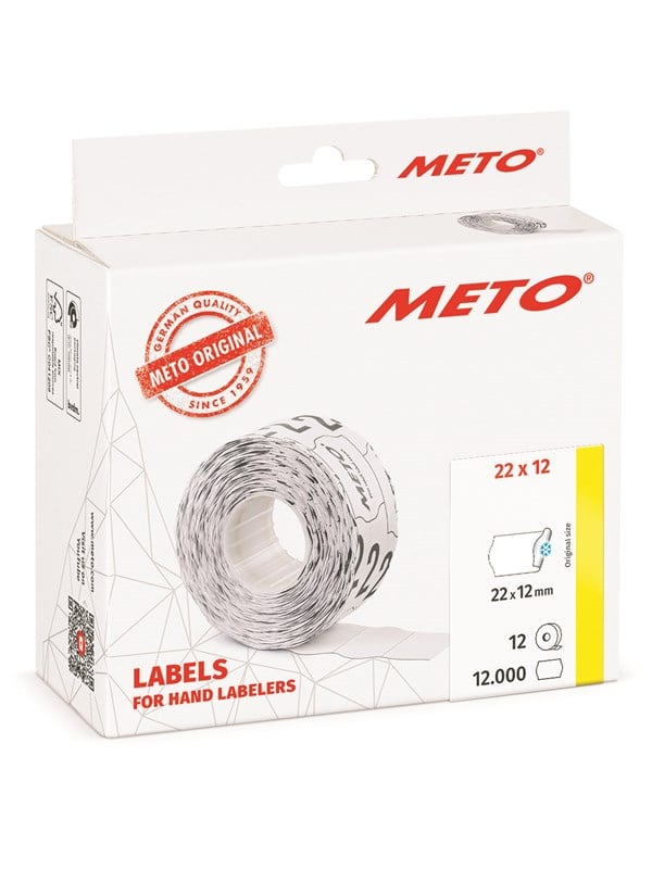 METO Price labels 22x12 white deep freeze 12 rls/1000