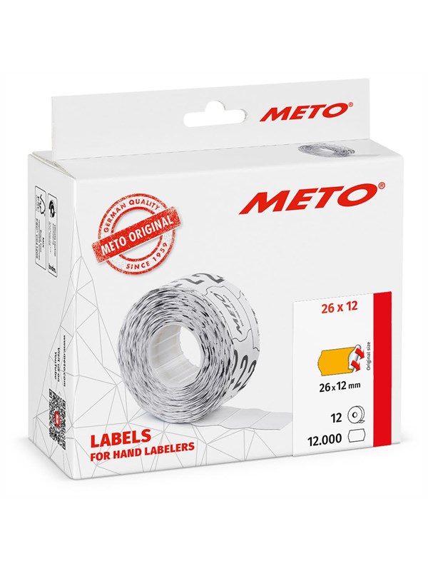 METO Price labels 26x12 flour orange 12 rls/1000