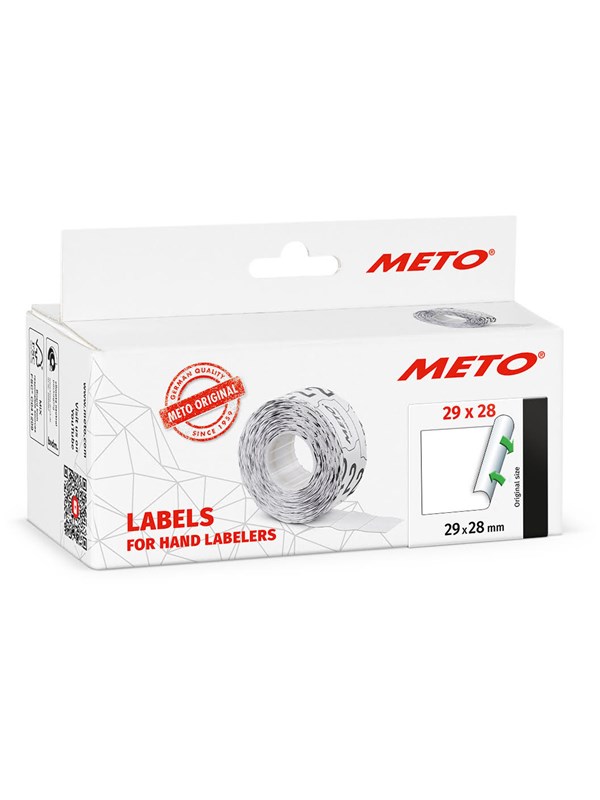 METO Price labels 29x28 white remov.5 rls/1000