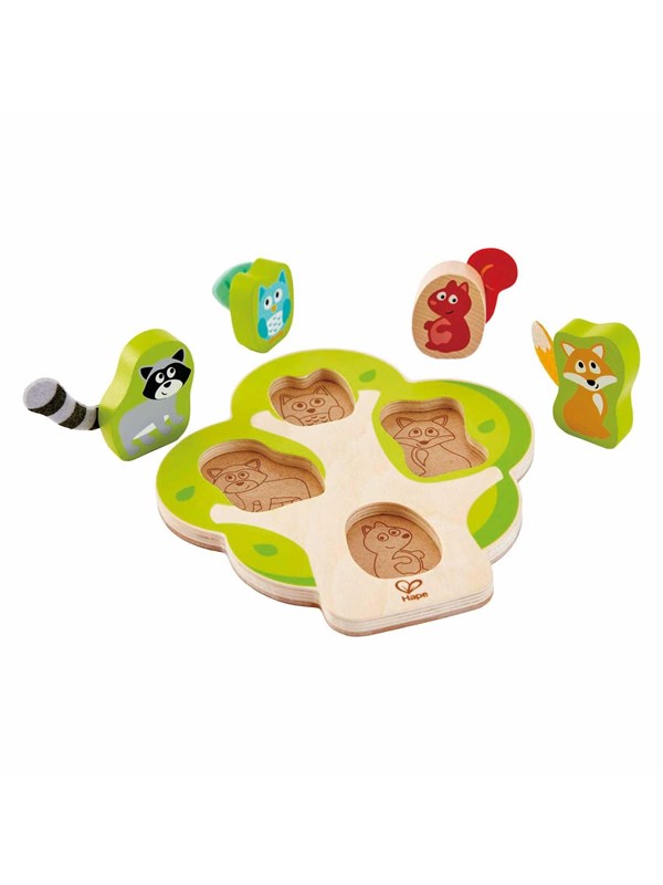 Hape Vormenpuzzel Who's In The Tree Junior Hout 4 Stukjes