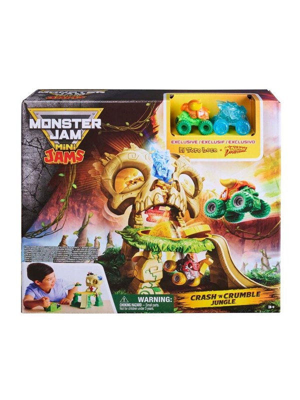 Spin Master monstertruck speelgoed Crash N Crumble Playset met mini trucks.