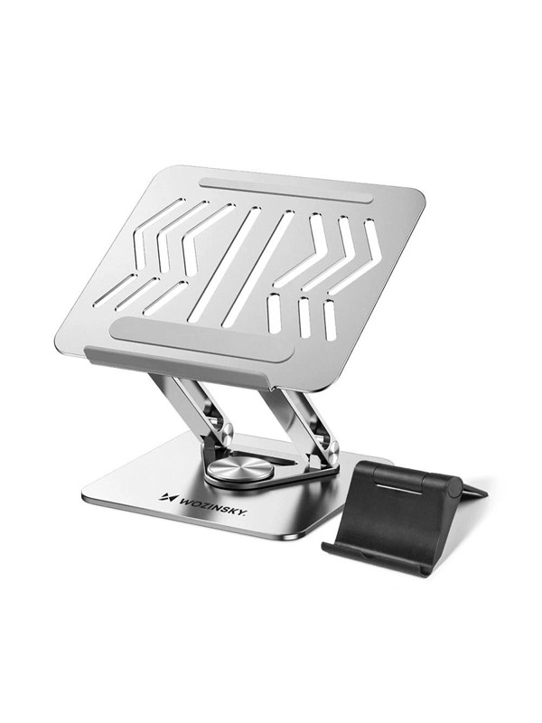 Laptopstandaard - Ergonomische Laptopstandaard - Verstelbaar en Opvouwbaar - 360° draaibaar - Aluminium - Zilver