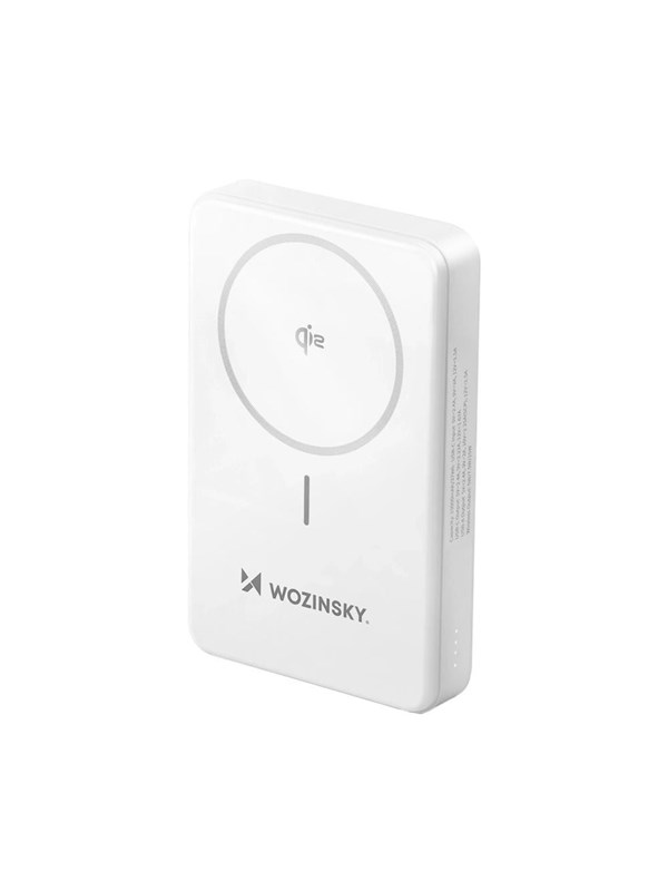 Wozinsky WLWP-10KA0Y3WS 22.5W PD Qi2 10000 mAh with stand 1x USB-A 1x USB-C - white - 10000 mAh