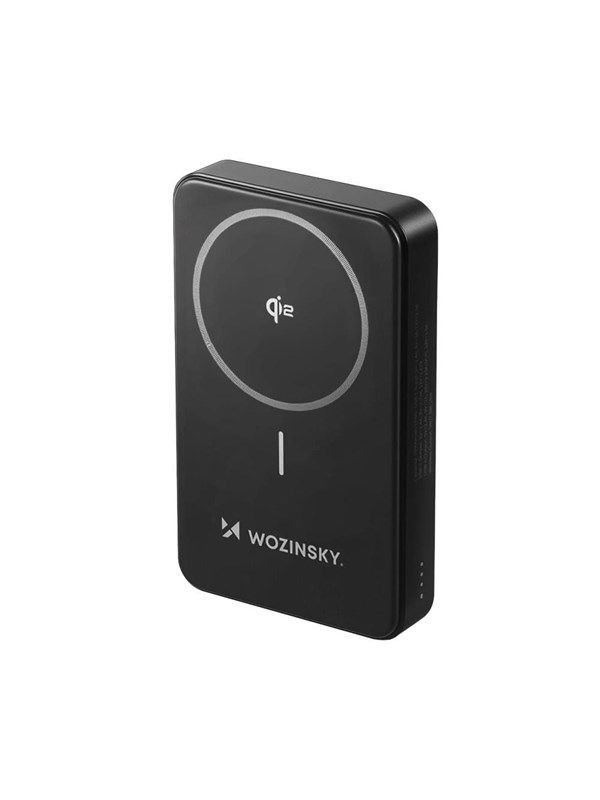 Wozinsky WLWP-10KA0Y3S 22.5W PD Qi2 10000 mAh with stand 1x USB-A 1x USB-C - black - 10000 mAh