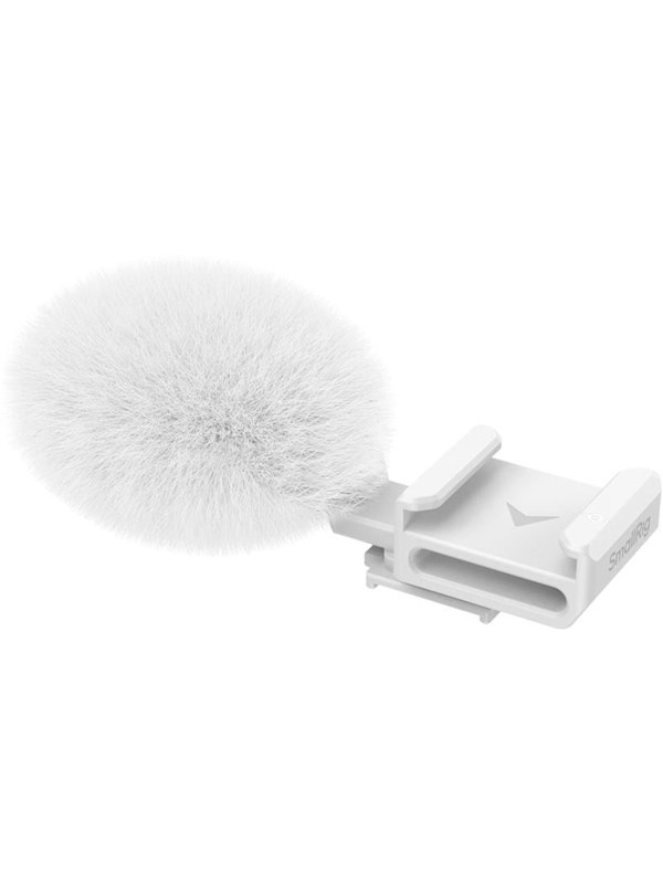 SmallRig Cold Shoe Adapter with Furry Windscreen (white) for Sony ZV series cameras