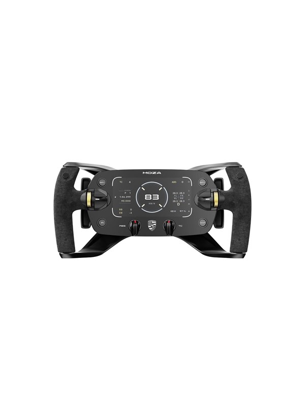 MOZA Porsche Mission R Sim Racing Steering Wheel – Officieel Gelicentieerde 320 mm GT Wheel met 5.4” Flexible OLED Display - PC