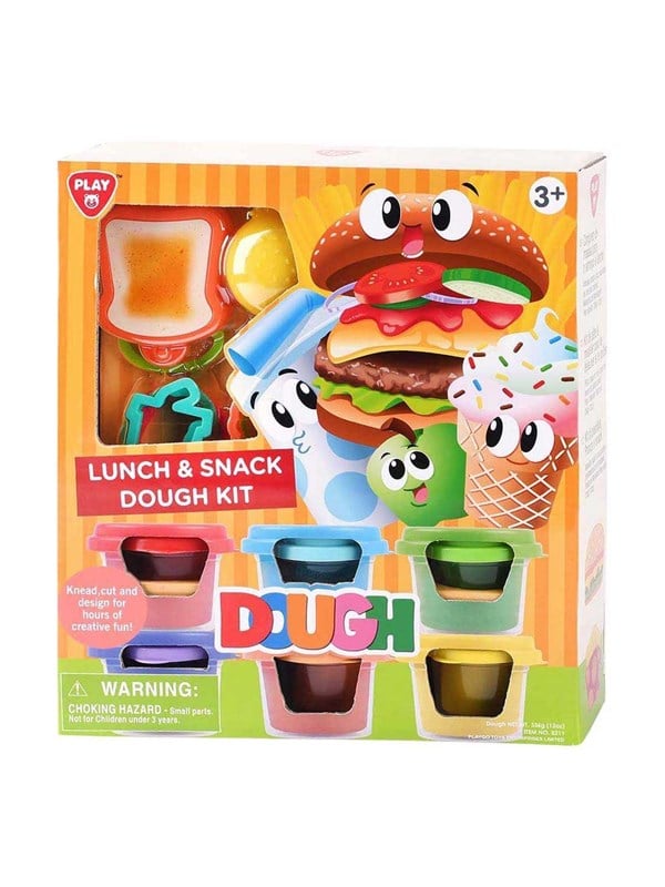 Playgo klei speelset lunch en snoep - 6 potjes kleurrijke klei.