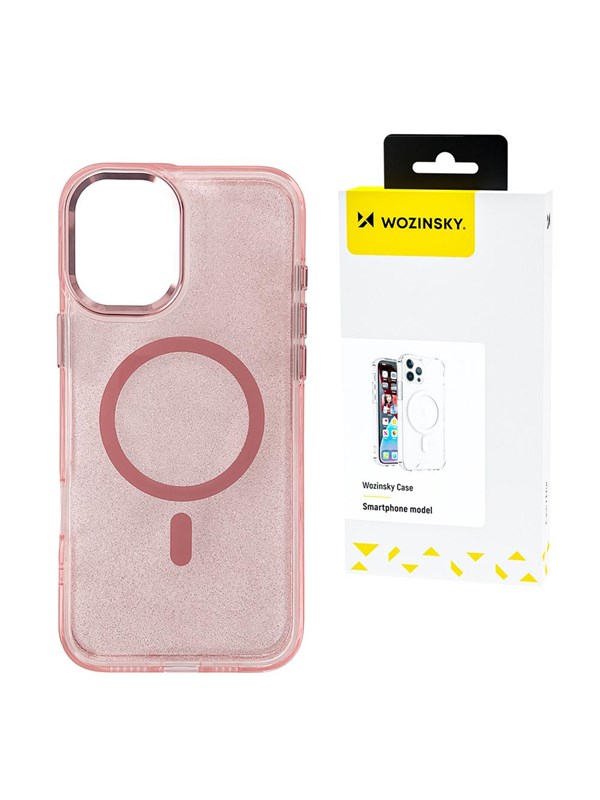 Wozinsky Glitter Case with Mag Safe for Samsung Galaxy S25 - Pink with Glitter