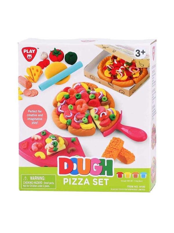 Playgo pizza kleiset speelgoed - 4 kleipotjes creatief spelen.