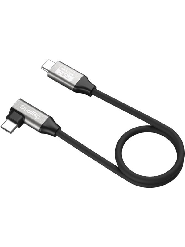 SmallRig 5075 USB-C Data Cable (Straight to Angled 35cm (40Gbps + 240W + 8K)