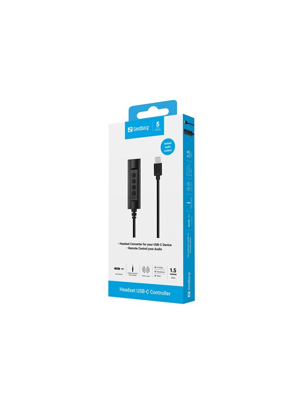Sandberg Headset USB-C Controller 1.5m
