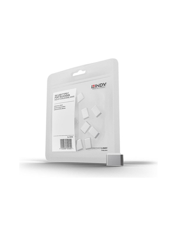LINDY Sleutel voor USB-C-poort Set van 10 stuks Wit Sleutelslot Zonder sleutel
