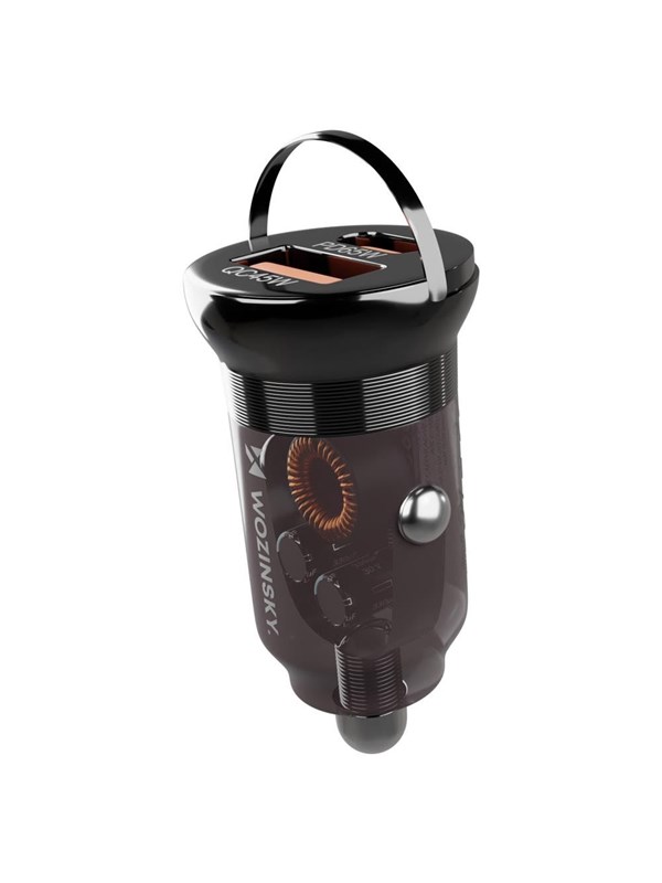 Wozinsky Car Charger 65W USB-C PD 65W / USB-A 45W QC 3.0 - Black