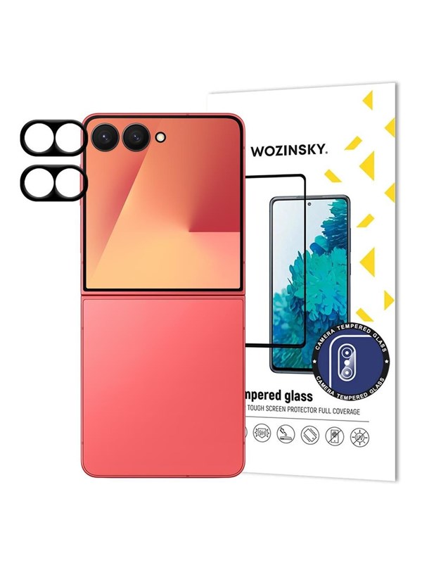 Wozinsky Black Full Camera Glass for Samsung Galaxy Z Flip 7 Set of 2