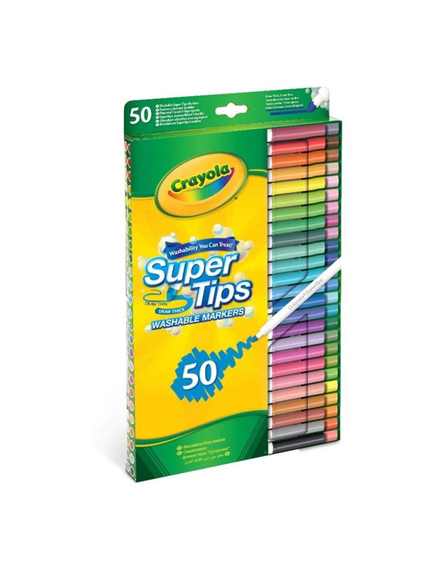 Crayola Supertips uitwasbare stiften 50 stuks