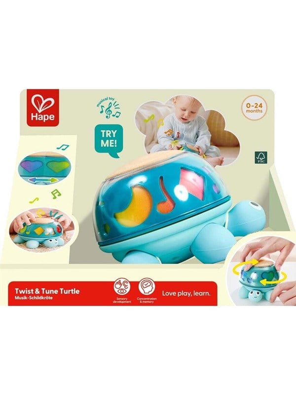 Baby muziekdoosje schildpad - Hape - vanaf 0 maanden