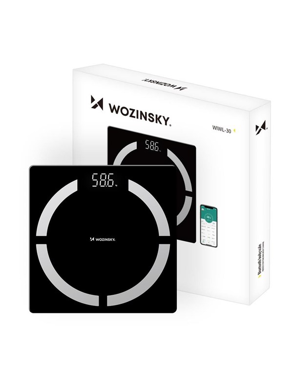 Wozinsky WIWL-30 Smart Bluetooth Bathroom Scale - Black
